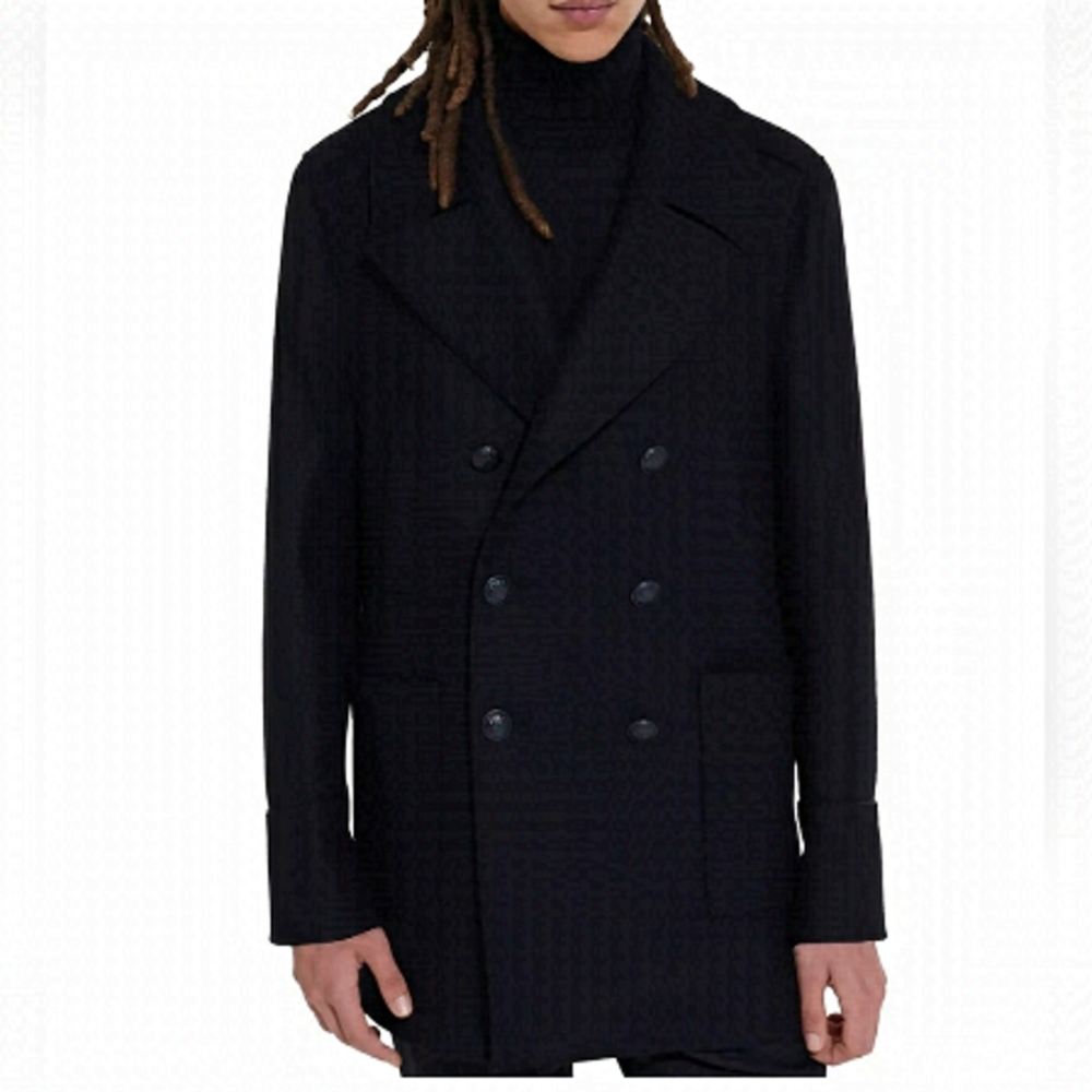 The KOOPLES WOOL & CASHMERE BLEND DOUBLE BREASTED TRENCH COAT NEW